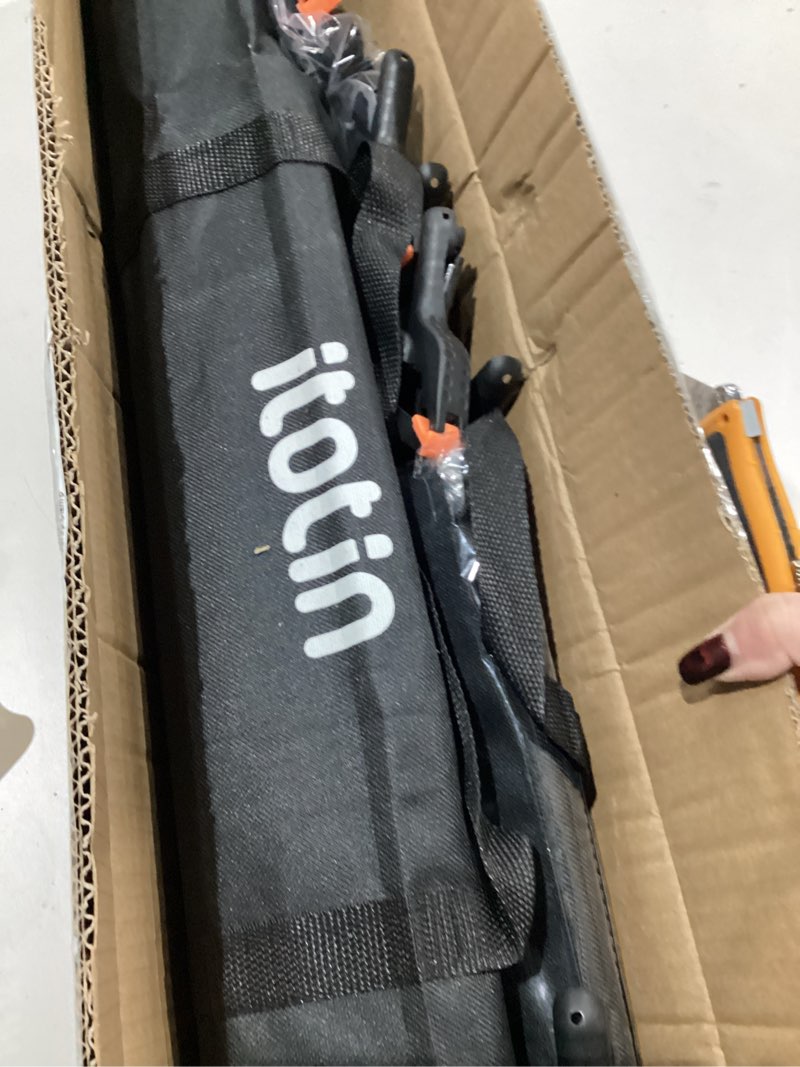 Condition photo showing As Is for Photo Backdrop Stand for Photography 7ft x 10ft Background Stands for Photoshoot Support Kit with Carry Bag for Photo Studio Parties Events Decoration 7x10ft Black