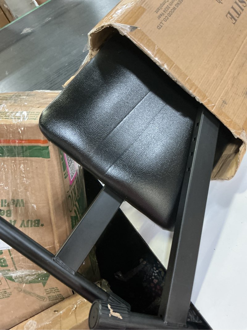 Condition photo showing As Is for keyboard bench x-style height adjustable padded cushion foldable stool portable seat keyboard chair for keyboards piano guitar (black)