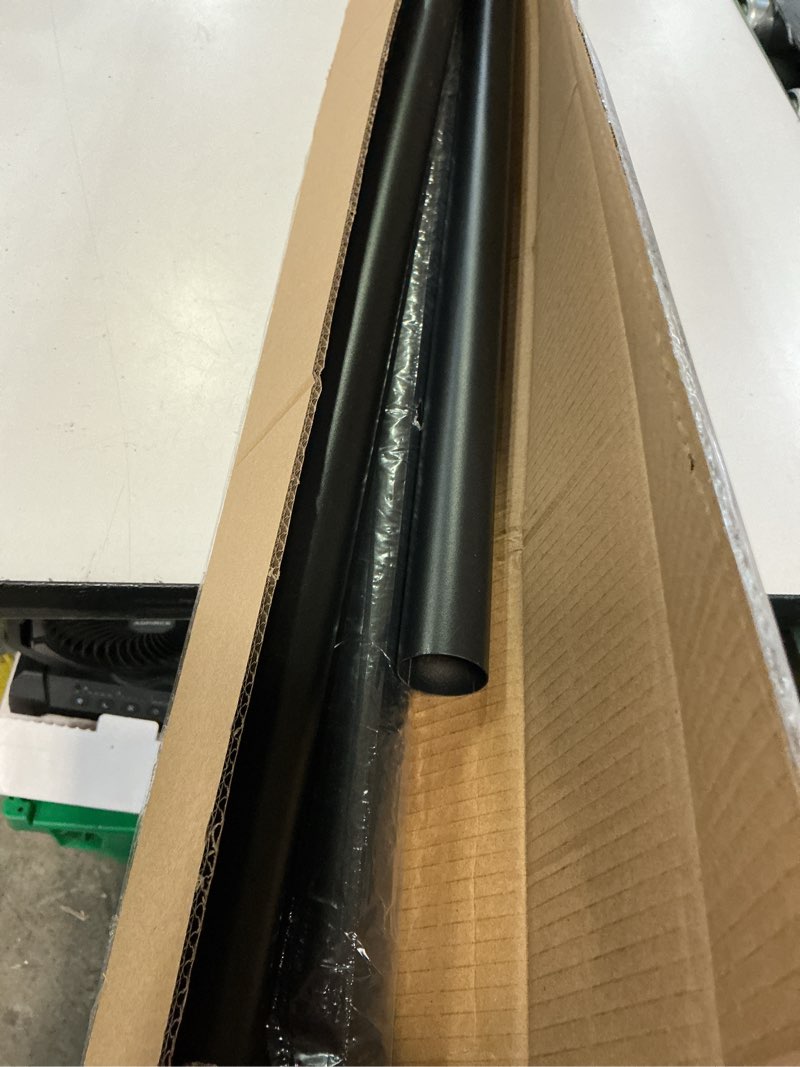 Condition photo showing Good Condition for allzone tension curtain rod for window, 83-123 inches, heavy duty curtain rods no drilling, non-slip bathroom shower tension rod, renter friendly, adjustable, spring loaded, extra long, black black 83-123 inches