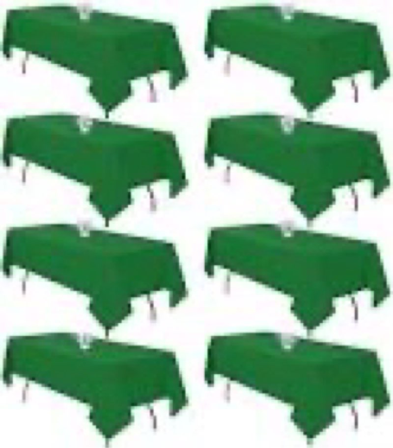 pepmily 8 Pack Green Table Cloth 60x102 Inch Rectangle Tablecloth for 6 Foot Rectangle Tables, Wrink