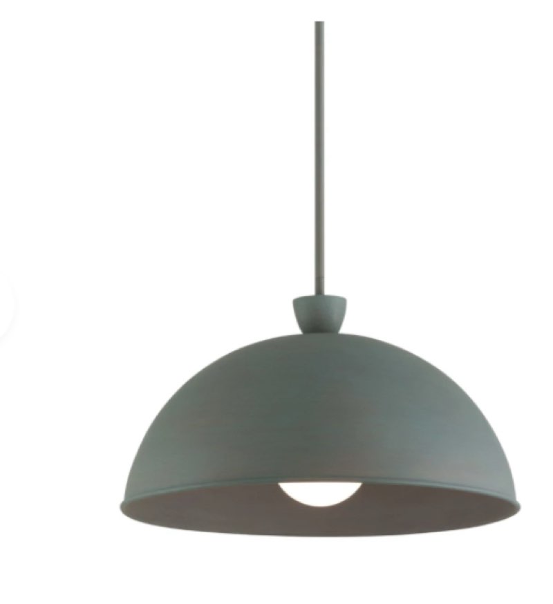Aiwen 1 -Light Gray Industrial Dome Medium Hanging Pendant light