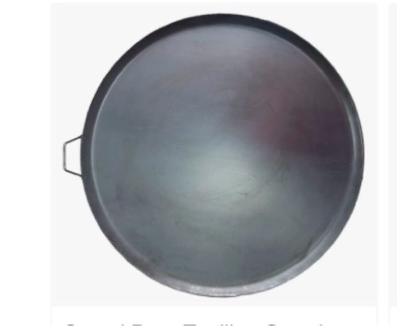 Comal Para Tortillas Grandes Redondo Para Estufas for Tortillas y Quesadilla Carbon Steel Heavy Duty Metal Handle (15.5 Inch)
