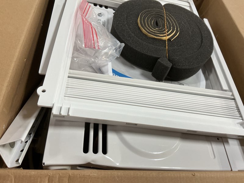 Condition photo showing As Is for midea 5,000 btu easycool small window air conditioner - cool up to 150 sq. ft. with easy-to-use mechanical controls and reusable filter, perfect for small bedroom, living room, home office