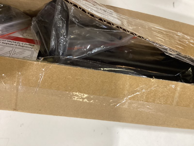 Condition photo showing New/Like New for black curtain rods for windows 66 to 120 inch, 5/8 inch adjustable wrap around blackout curtain rods for bedroom & outdoor black 30-120''