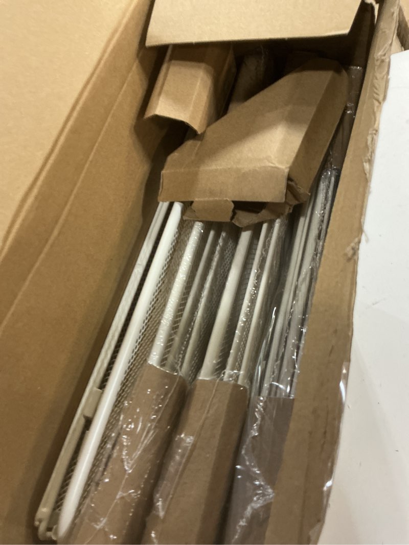 Condition photo showing New/Like New for 4 Pcs Foldable Metal Cube Storage Baskets 13x13 Kitchen Wire Baskets Stackable Mesh Laundry Organizer Bin with Handles for Shelves Kitchen Cabinets Closet Food (White) 4 White