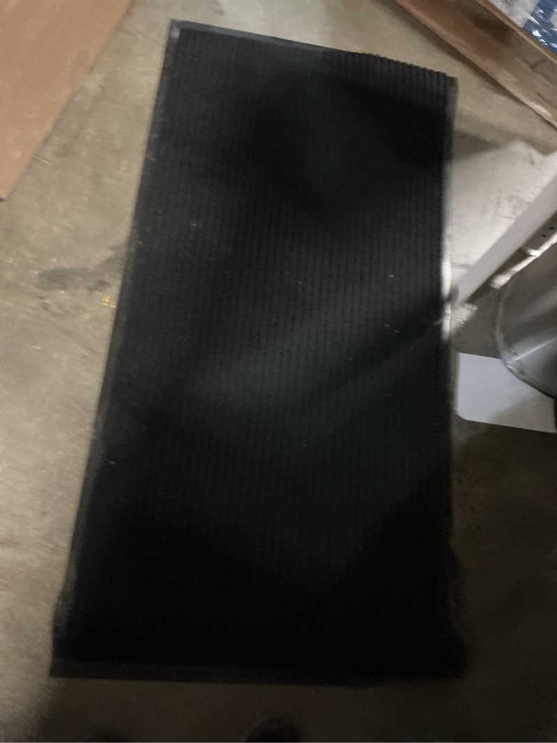 Condition photo showing As Is for profile rubber door mat, 46x23inch, heavy duty, entrance doormat, indoor and outdoor, waterproof, easy clean shoe scraper, home rug welcome mats for entryway, patio, porch(jet black)