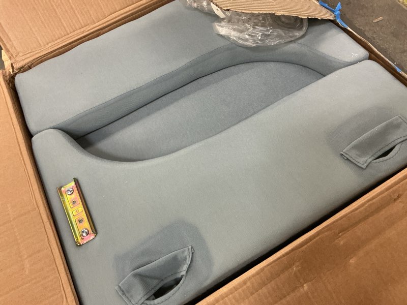 Condition photo showing As Is for Upholstered Dining Chairs with Casters Easy Assembly Side Deskchair with Rollers for Diningroom, Living Room, Linen, 1 Box Linen 1 PCS