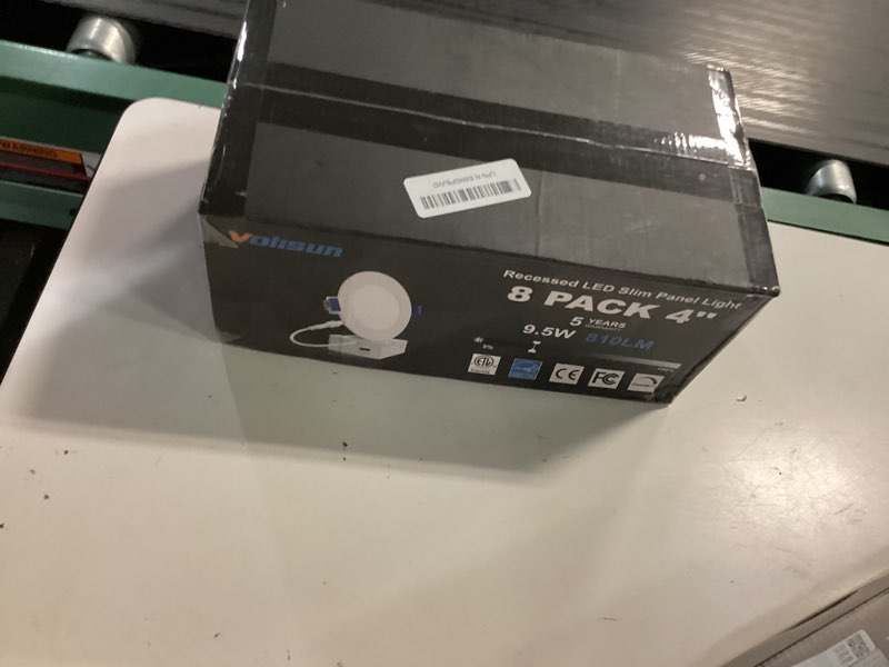 Condition photo showing New/Like New for volisun 8 pack 4 inch recessed lighting, 5cct led recessed light with junction box, 2700k-5000k selectable, 9.5w eqv 80w, 810lm dimmable canless wafer downlight, led ceiling light etl certificated white 4 inch