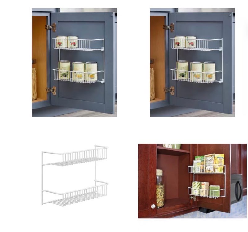 Style Selections 12.5-in W x 10.5-in H x 5-in D 2 -Tier Freestanding White Metal Door organizer