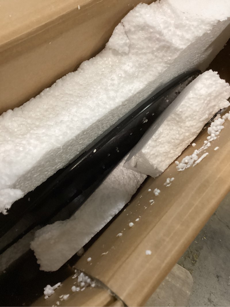 Condition photo showing As Is for Modern Glass Coffee Table for Living Room, Mid Century Coffee Table, Small Coffee Table, Suitable for Bedroom Living Room Reception Office Tables (Black/Grey, Medium) Black/Grey Medium 35.8 * 25.5 * 16in