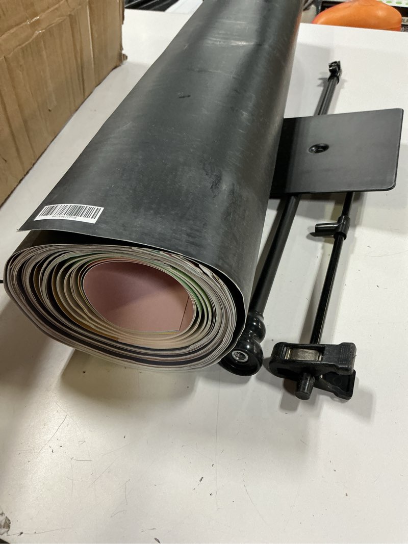 Condition photo showing As Is for kate seamless paper backdrop black seamless backdrop paper rolls paper backdrop (105''x32.8' jet) 105'' x 32.8' jet