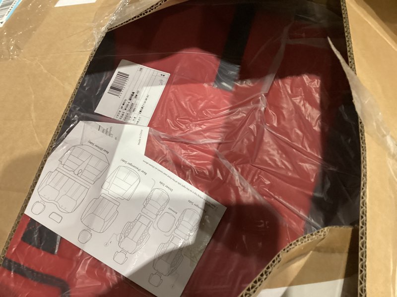 Condition photo showing New/Like New for for Ford F150 Seat Covers 2025 2024 2023 2022 2021 2020 2015-2019, Truck Seat Covers for 2015-2023 2024 2025 Ford F150 Accessories, Only fit SuperCrew (XL/XLT), Black & Red, Full Set