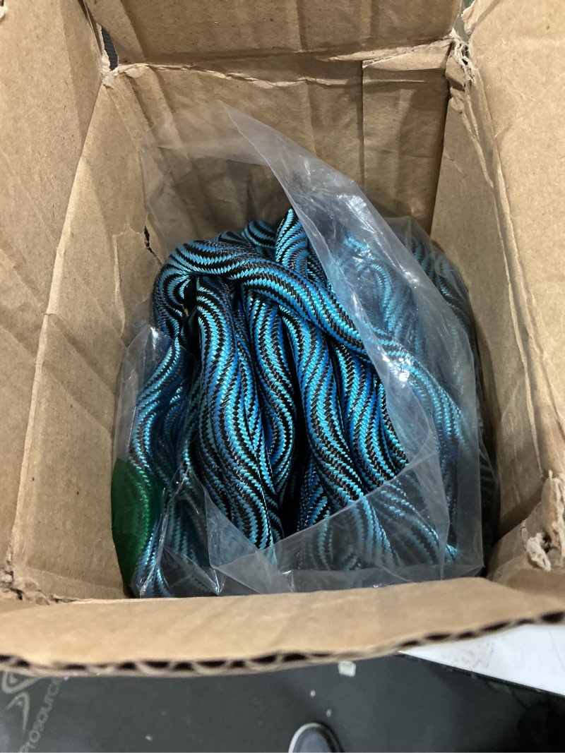 Condition photo showing As Is for long dog leash tie-out check cord, 16ft/30ft/50ft/100ft recall dog training rope leash, heavy duty dog lead for large medium small dogs playing, camping, or backyard blue 100ft