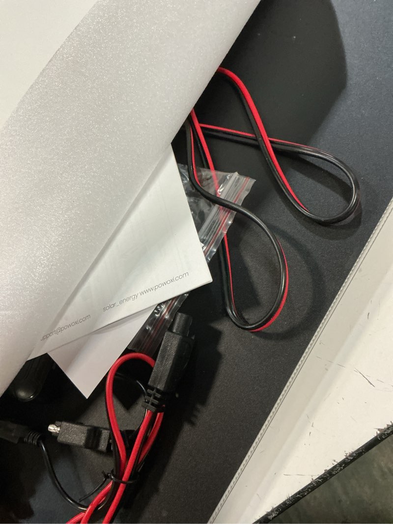 Condition photo showing As Is for powoxi 50w solar battery charger: 12v solar car battery trickle maintainer - with mppt controller parameter adjustable - for rv boat marine motorcycle trailer truck tractor - solar panel kit 50w-mppt pro