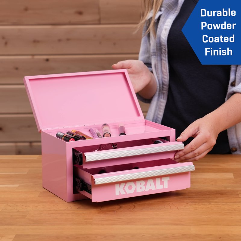 Kobalt Portable tool box 10.83-in W x 5.91-in H x 5.91-in D 2 -Drawer Pink