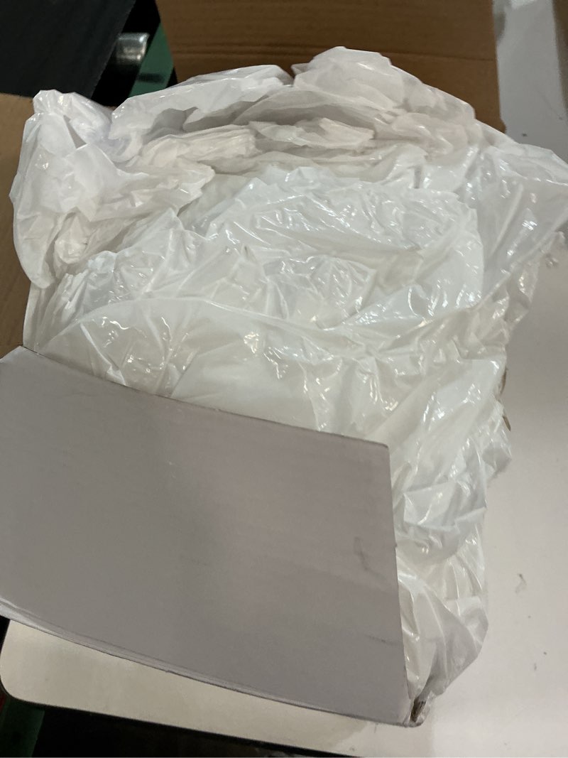 Condition photo showing As Is for boao 12 pcs plastic table cloths disposable for parties picnic table covers with fall elastic fitted elastic cover rectangle waterproof for thanks giving christmas picnic(6 ft, 72 x 30 inch,white) 6 ft, 72 x 30 inch white