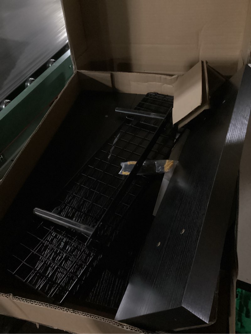 Condition photo showing Good Condition for QEEIG Bathroom Shelves 24 inches Long - Floating Shelf for Wall Over Toilet Paper Storage Basket Farmhouse Set of 3, Black (019-60B3)