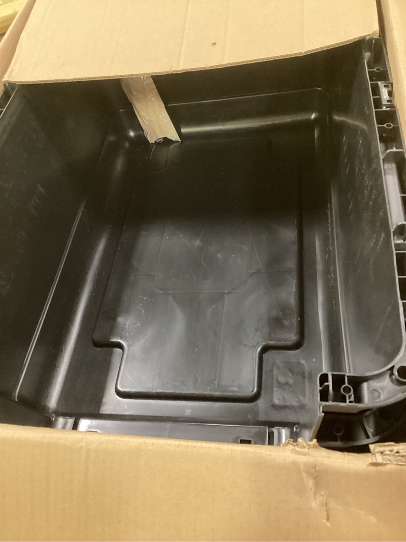 Condition photo showing As Is for SportPet Airline Compliant LARGE 28.75" Travel Dog Kennel- Durable Plastic Airline Pet Carrier w/ Removable Wheels & Food Bowls, Collapsible Indoor/Outdoor Dog Kennel, Dogs up to 28"L & 20"H-Dark Gray Large (Dark Gray)