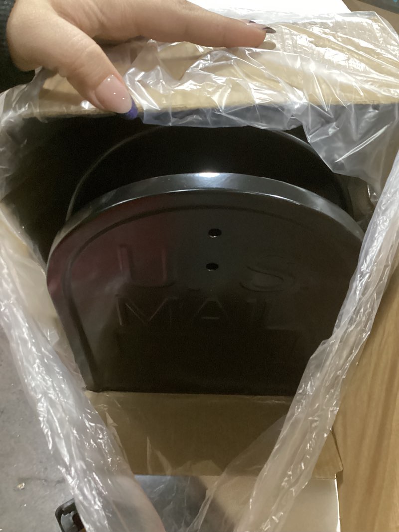 Condition photo showing Good Condition for Black Galvanized Steel Post-Mount Mailbox, L19in. W x 6.7 in. H x8.7 in, Large Mailbox,Mailboxes for Outside Post Mount