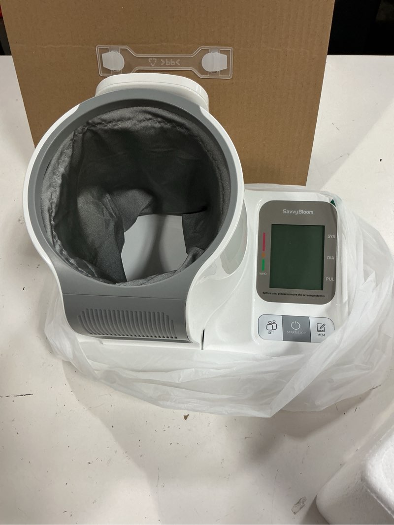 Condition photo showing Good Condition for automatic upper arm blood pressure monitor for home use, one-button operation, with auto-fit arm barrel bp machine fits multiple arm sizes 7.1''-16.5'' for 2 users, store 99 readings