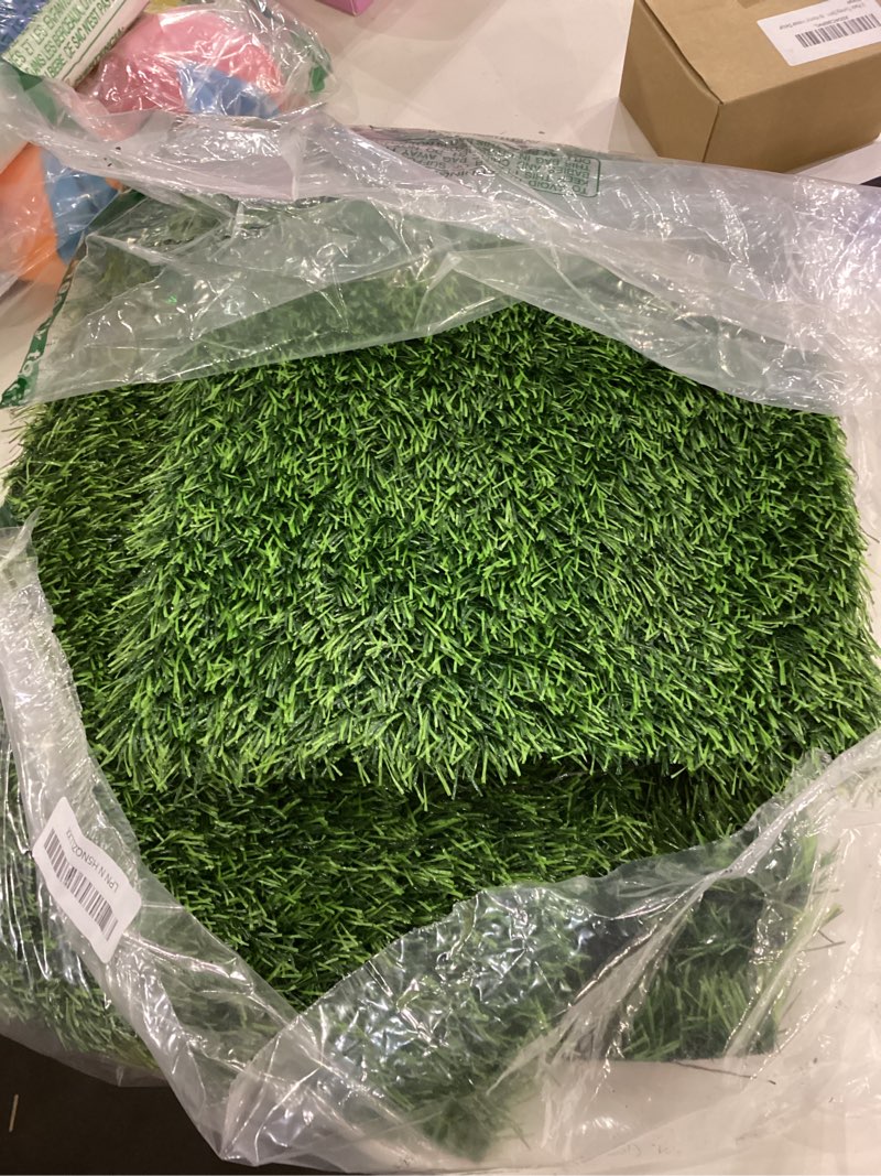 Condition photo showing Good Condition for TURSTIN 8Pieces Artificial Grass Mat Square 12 x 12 Inch Fake Turf Patch Indoor Outdoor Garden Lawn Patio Balcony Synthetic Turf Mat Realistic Grass Rug for Crafts Miniature Garden DIY, Grass Green Grass Green 12 x 12 Inches