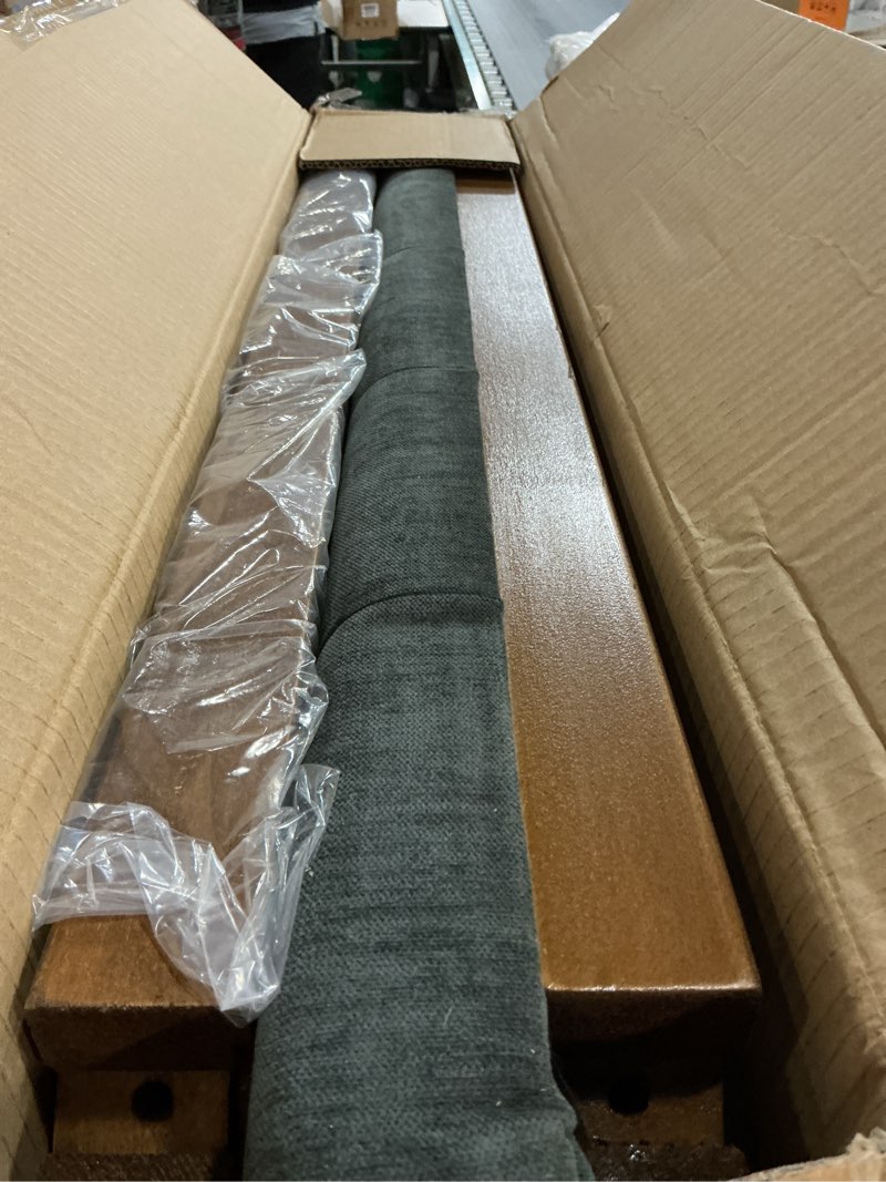 Condition photo showing Good Condition for Solid Rubber Wood Shoe Bench, Soft Chenille Material Upholstered Seat, 770LB Load Capacity, Multi-Storage for Entryway/Bedroom/Living Room, Vintage Style, 31.5"x15.7"x17.7", Dark Gray,UASND66G 31.5” Chenille & Dark Gray