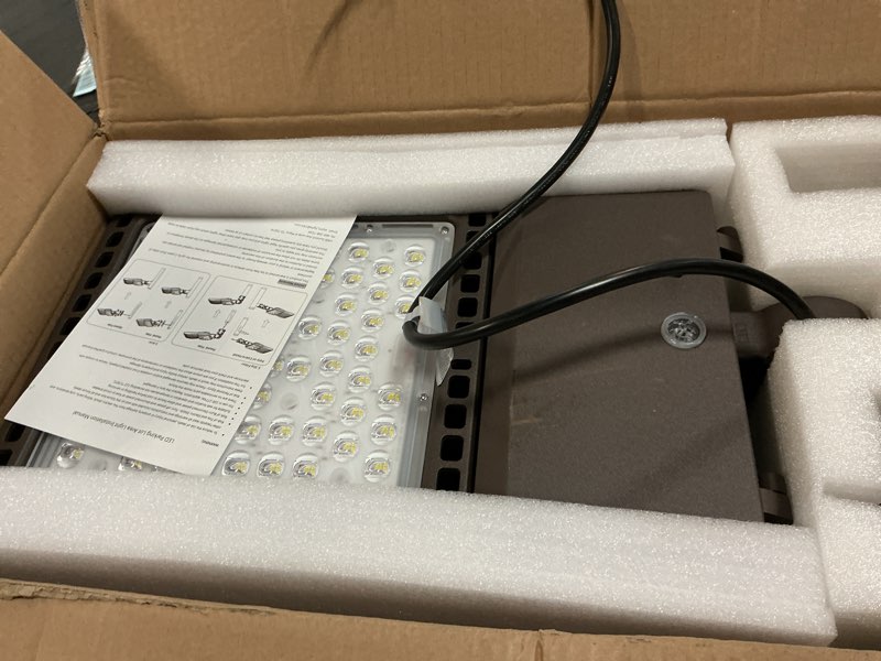 Condition photo showing Good Condition for 300w led parking lot light adjustable slip fitter, 39000lm 5000k outdoor lighting with dusk to dawn photocell, ip65 waterproof shoebox pole light for commercial lighting etl listed 1