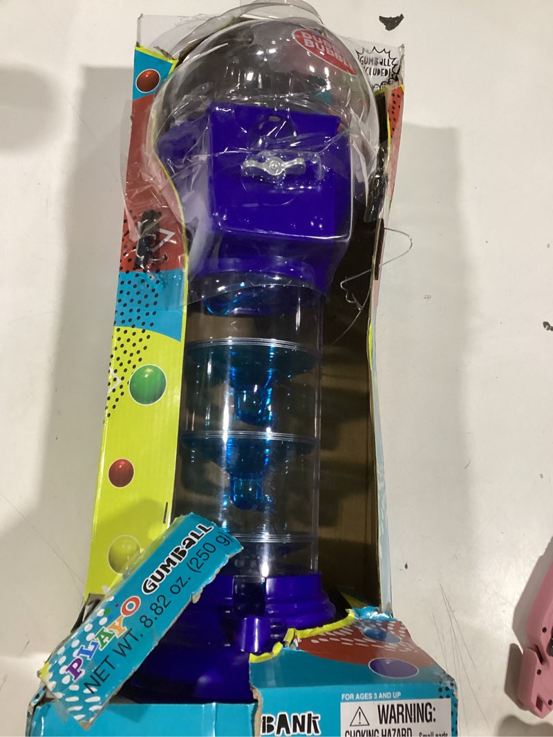 Condition photo showing Good Condition for PlayO 18" Big Spiral Gumball Machine for Kids - Includes Aprox 113 Gum Balls - Kids Dubble Bubble Twirling Style Candy Dispenser - Birthday Parties, Novelties, Party Favors and Supplies (Blue)
