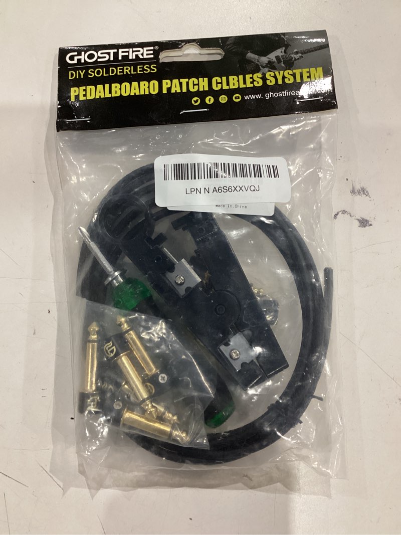 Condition photo showing New/Like New for GHOSTFIRE Solderless Pedalboard Cable Kit, 6.5ft Cable & 10 Nickel Plated Copper Tip Connectors for Guitar Effects & Pedal Board, DIY Custom Patch Cables with Cutter, Bolt Driver (SP-02)