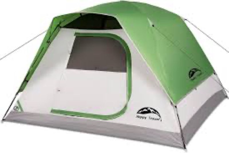 Happy Travel Camping Tent, 4/6 Person Dome Tents for Camping with Rainfly, Waterproof Clip Easy Setup Portable Family Tent with Mesh Windows, 20% More Headroom Backpacking Tents for Camping & Hiking Black 4 Person