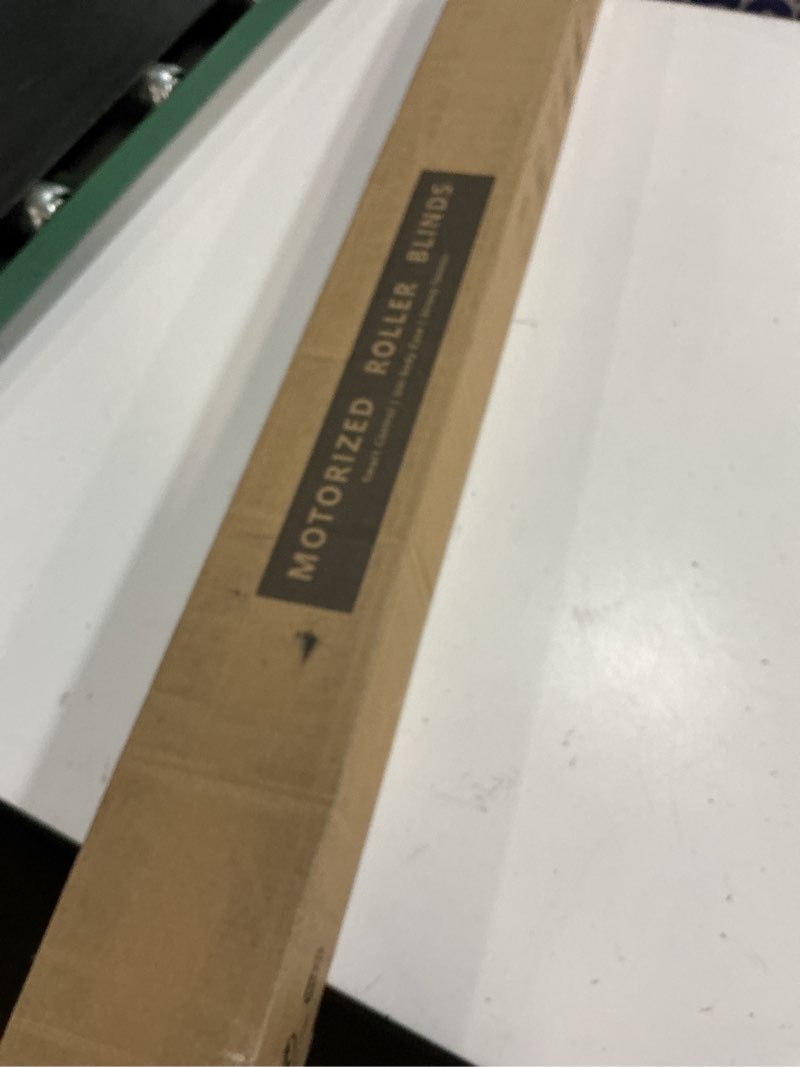 Condition photo showing New/Like New for motorized automatic blinds - cordless roller shades with remote control, smart blinds (white, 38 x 72)