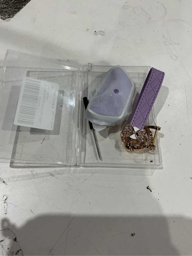 Condition photo showing Good Condition for for volkswagen key fob cover - 5 button soft tpu protection car key case for vw golf gti skoda octavia id3 id4 mk8 smart key case with bling keychain cute girly (purple) purple model 2