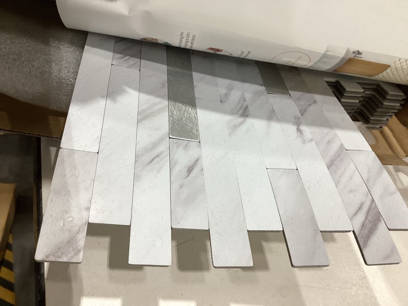 Condition photo showing Good Condition for midcard 20 sheets peel and stick backsplash pvc wall tile,for kitchen backsplash 20 distressed silvery moon