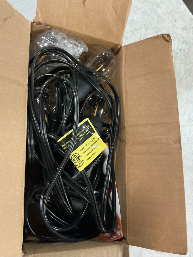Condition photo showing Good Condition for addlon led outdoor string lights 24ft with edison vintage shatterproof bulbs and commercial grade weatherproof strand - etl listed heavy-duty decorative cafe, patio, market light black 24ft