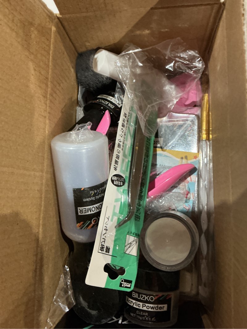 Condition photo showing Good Condition for acrylic nail kit with primer, nail kit for beginners with everything professional nail set acrylic powder and liquid set french tips nail art decoration tools