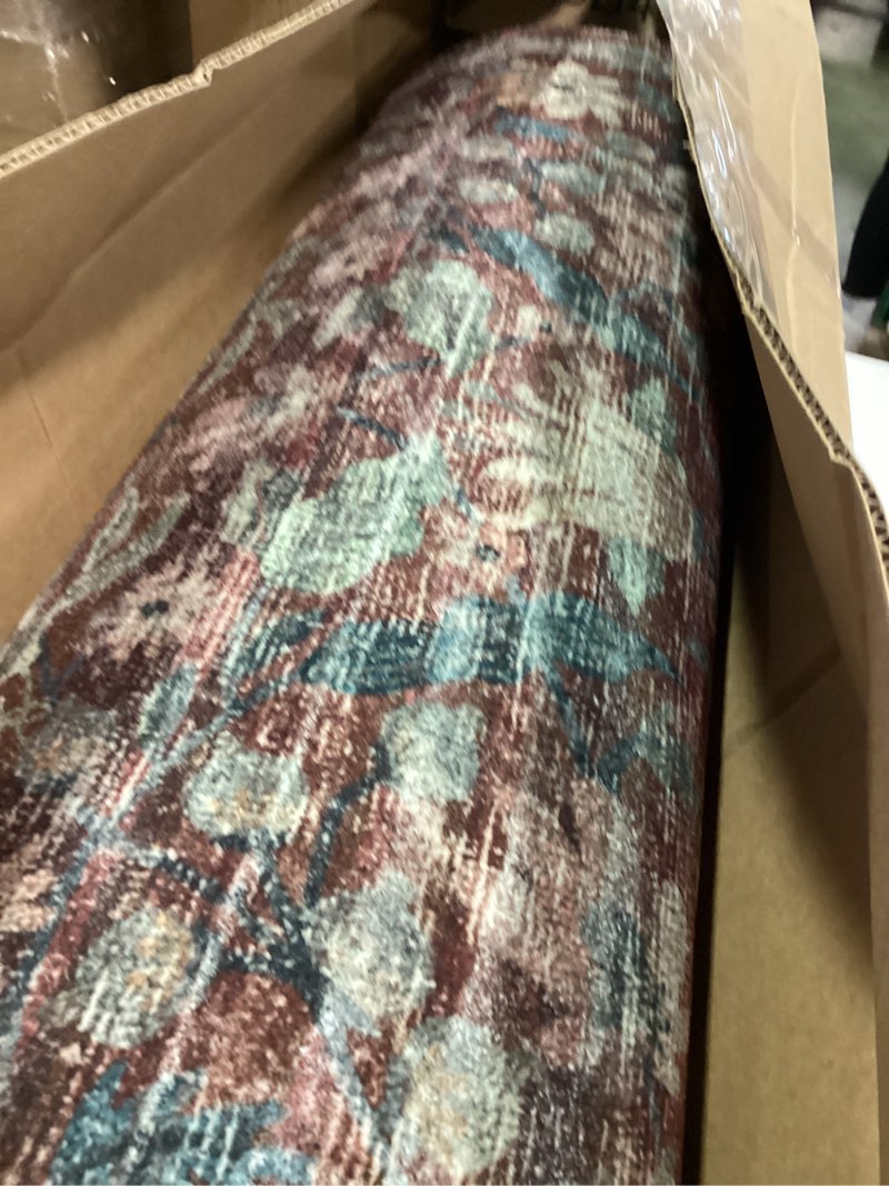 Condition photo showing As Is for Loloi Rifle Paper Co. Courtyard Collection COU-03 Crimson 2'-3" x 3'-9" Accent Rug feat. CloudPile Crimson 2'3" x 3'9" (Rectangular)