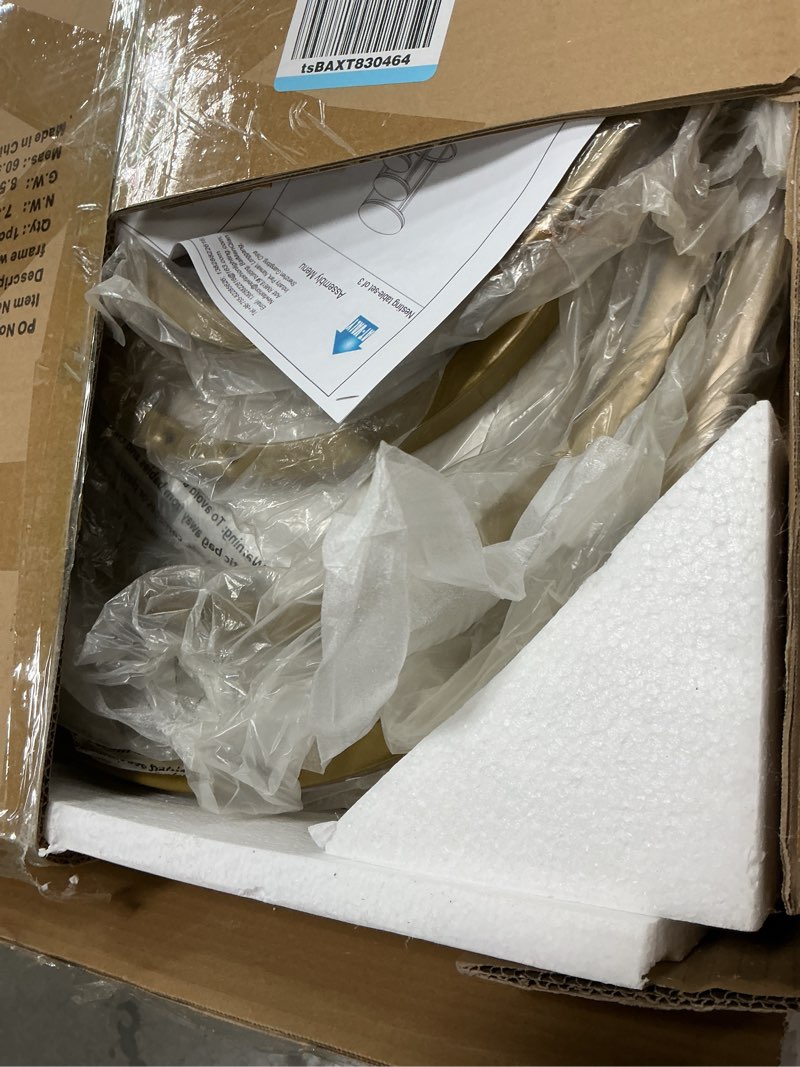 Condition photo showing Good Condition for AT-VALY Nesting Tables Coffee Table Set of 3,Round Side Table Small Accent Table for Living Room,Bedroom Apartment (Gold)