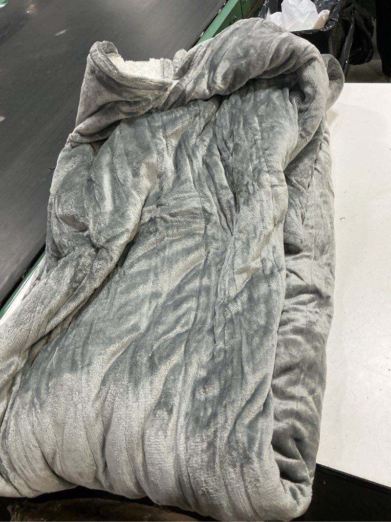Condition photo showing As Is for sheet&joy heated blanket electric grey twin - 62"x84" heating blanket twin 1/2/4/6/8 hours auto-off 8 heat level over-heat protection flannel sherpa electric etl certification