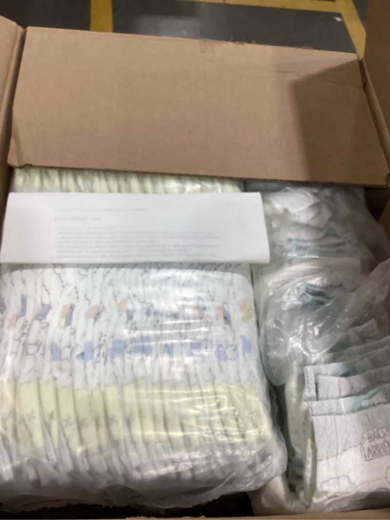 Condition photo showing As Is for pampers swaddlers diapers, size 4 (15-34 lbs), 150 count, absorbent, keeps baby dry and comfortable, skin safe disposable baby diaper (packaging may vary) size 4 150