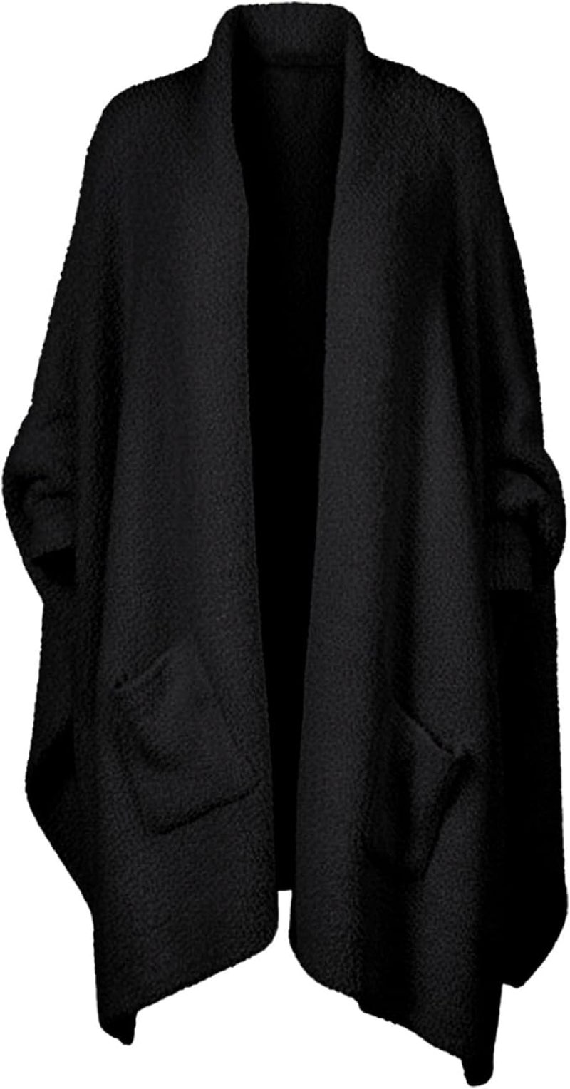 cubridge wearable blanket sherpa poncho unique office work warm cozy shawl tv throw blankets, plush 