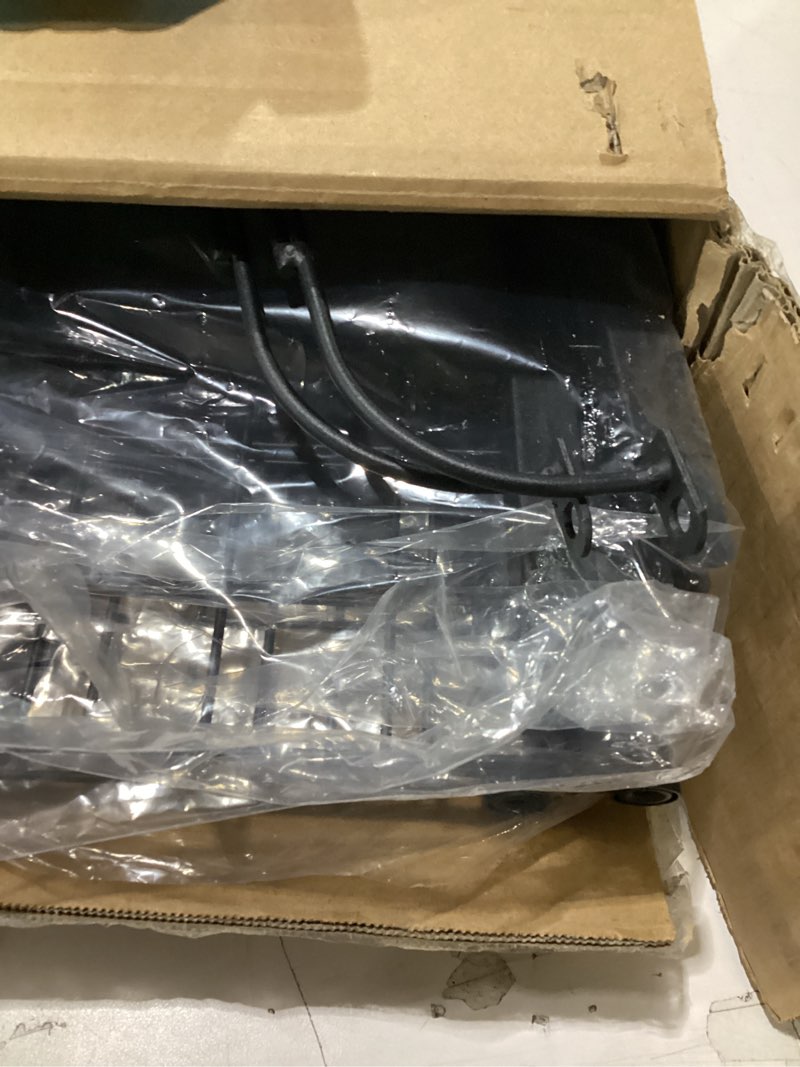 Condition photo showing As Is for WUC Dumbbell Rack, Adjustable Weight Rack for Home Gym Storage, All-in-One Workout Storage Racks with Wheels and Hooks for Dumbbells, Kettlebells, Yoga Mats & Balls, Durable Powder Coated Steel, Black