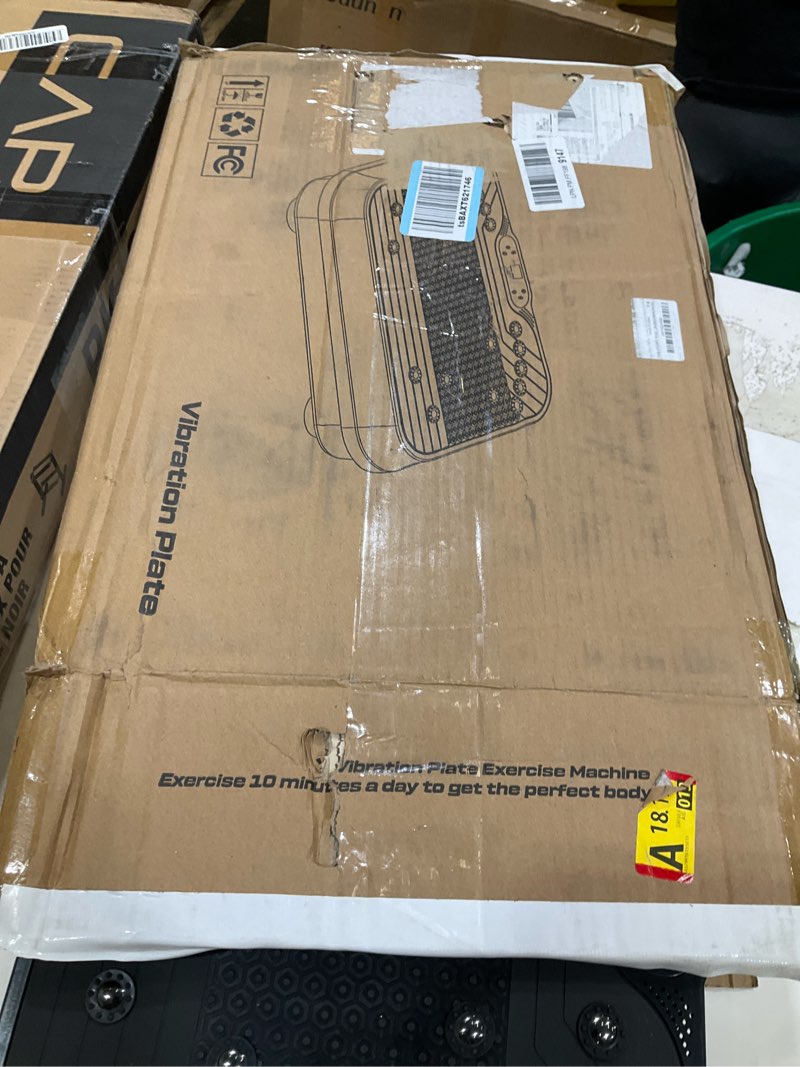 Condition photo showing Good Condition for shake plate, vibration plate exercise machine for lymphatic drainage, 400 lbs capacity whole body vibrating plate workout with fitness resistance bands, max vibrating frequency 250/min for weight loss