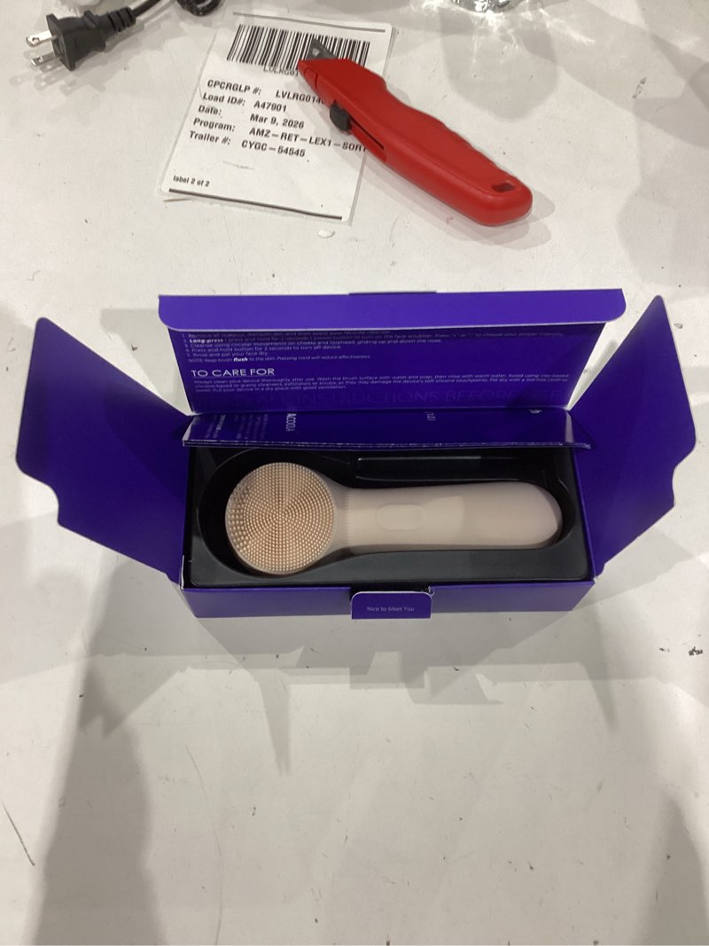 Condition photo showing As Is for Silicone Face Scrubber, NågraCoola CLIE 2.0 Facial Cleansing Brush, Rechargeable, Waterproof Face Scrub Brush for Cleansing, Exfoliating, Massaging, Electric Facial Exfoliator for Women and Men - Oat