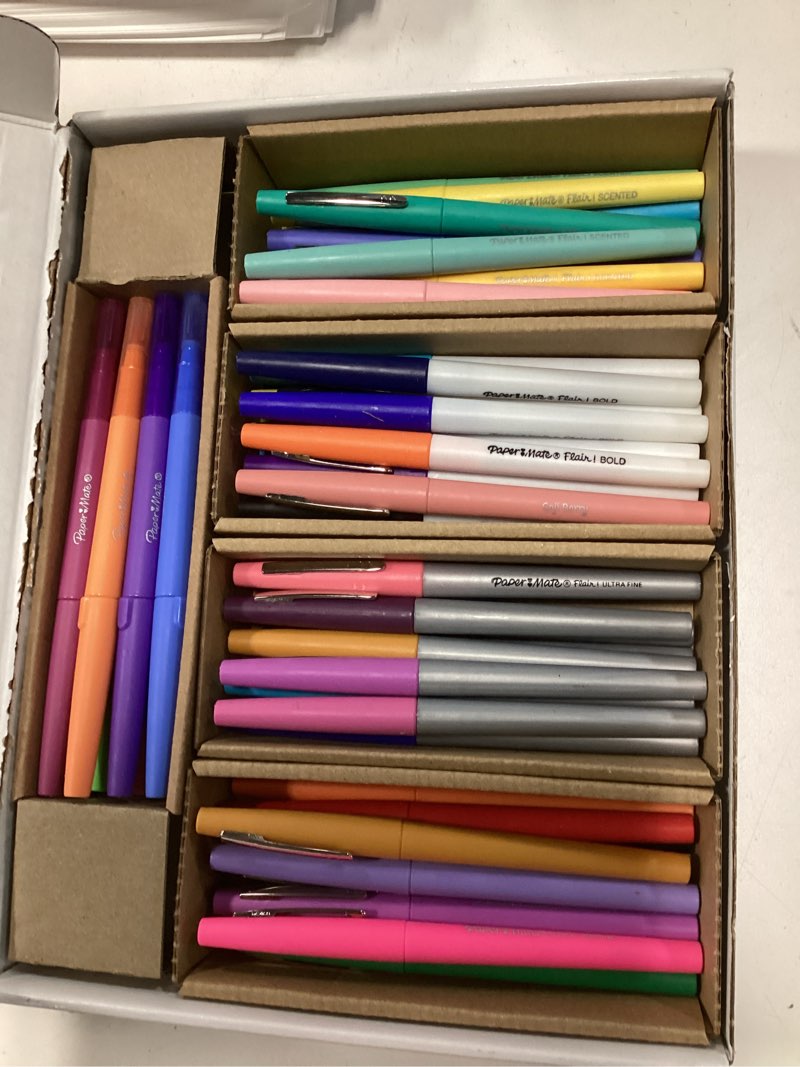 Condition photo showing Good Condition for Paper Mate Flair Felt Tip Pens Ultimate Pack, Features 5 Different Types of Pens, Assorted Colors, 60 Count - Creative Fun, Classroom Essentials, Teacher Supplies, Arts & Crafts 60 Count Flair Ultimate Pack