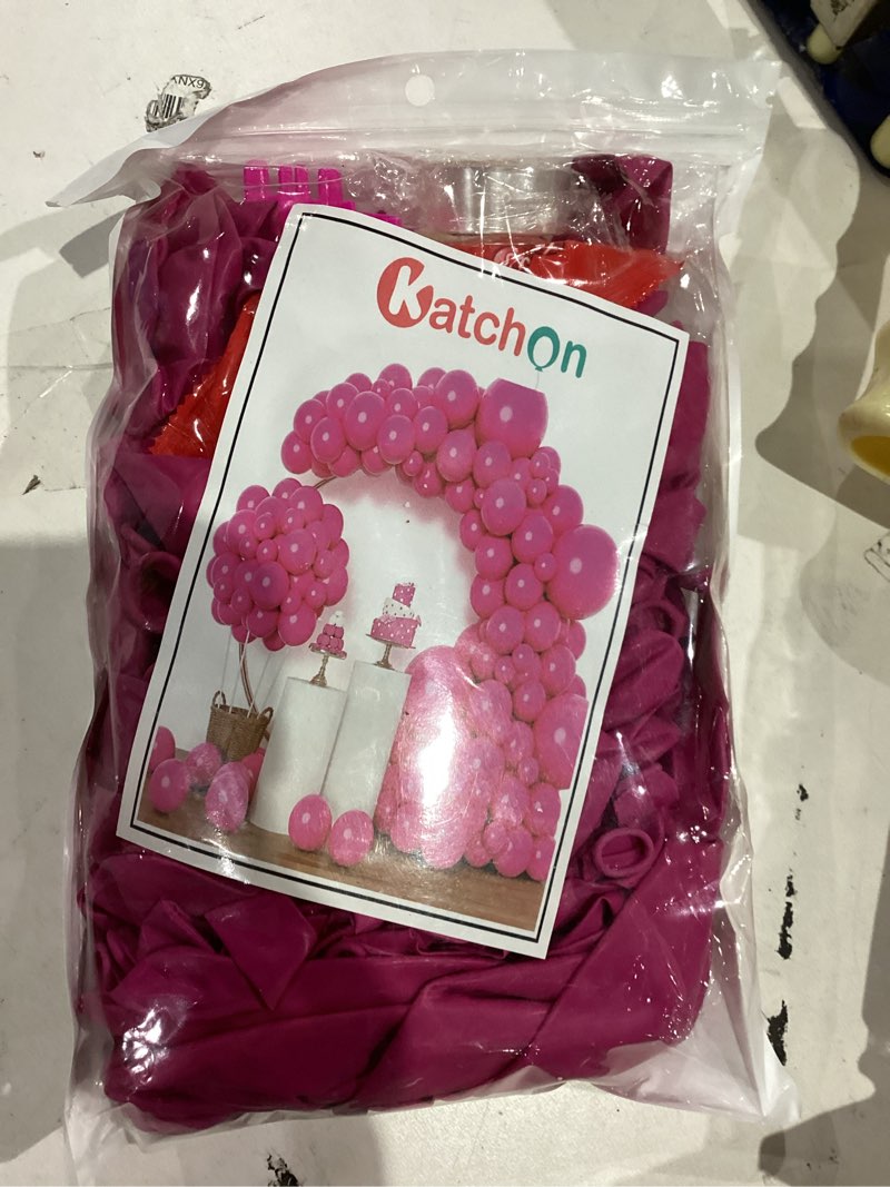 Condition photo showing New/Like New for KatchOn, 144 Pcs Fuchsia Pink Balloons Arch Kit - Different Sizes 18, 12, 10, 5 Inches | Birthday Balloons Kit, For Birthday Decorations | Graduation Decorations 2025