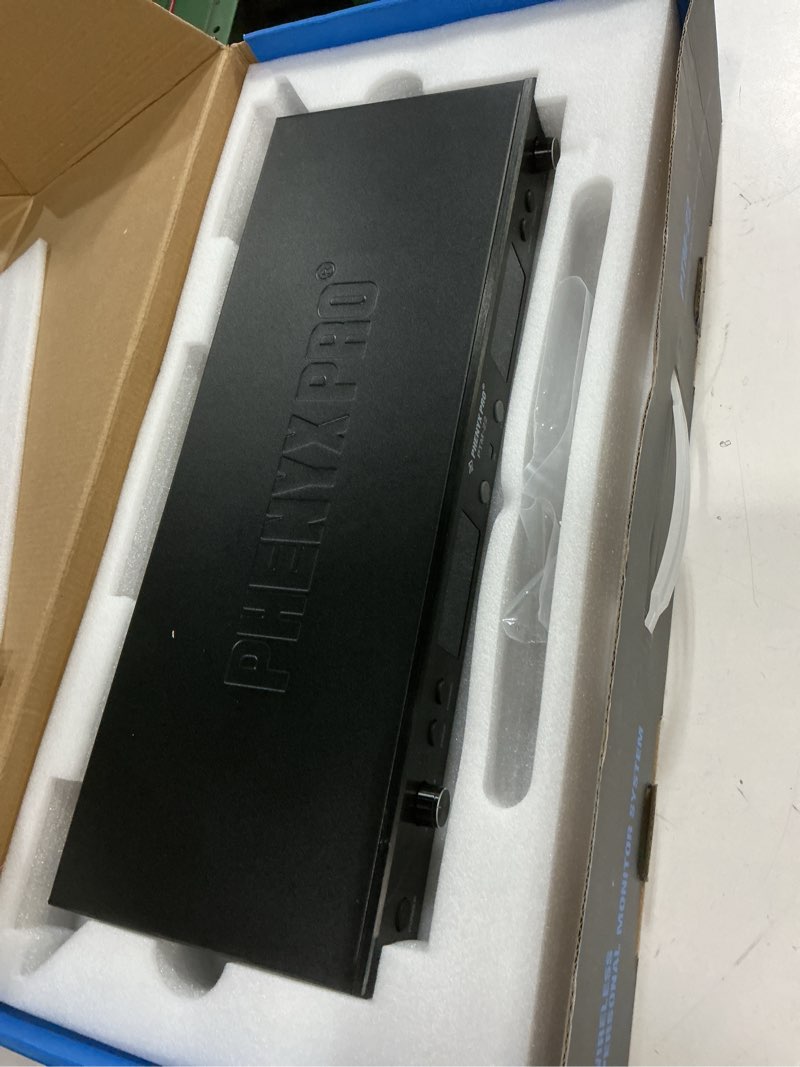 Condition photo showing Good Condition for Phenyx Pro UHF Mono Dual Wireless in-Ear Monitor System, Metal Wireless IEM System, Sturdy Bodypack Receiver, 2x50 Frequencies, Separate Outputs,164ft Operation, Suitable for Band and Studio (PTM-22) 2 receiver+1 transmitter
