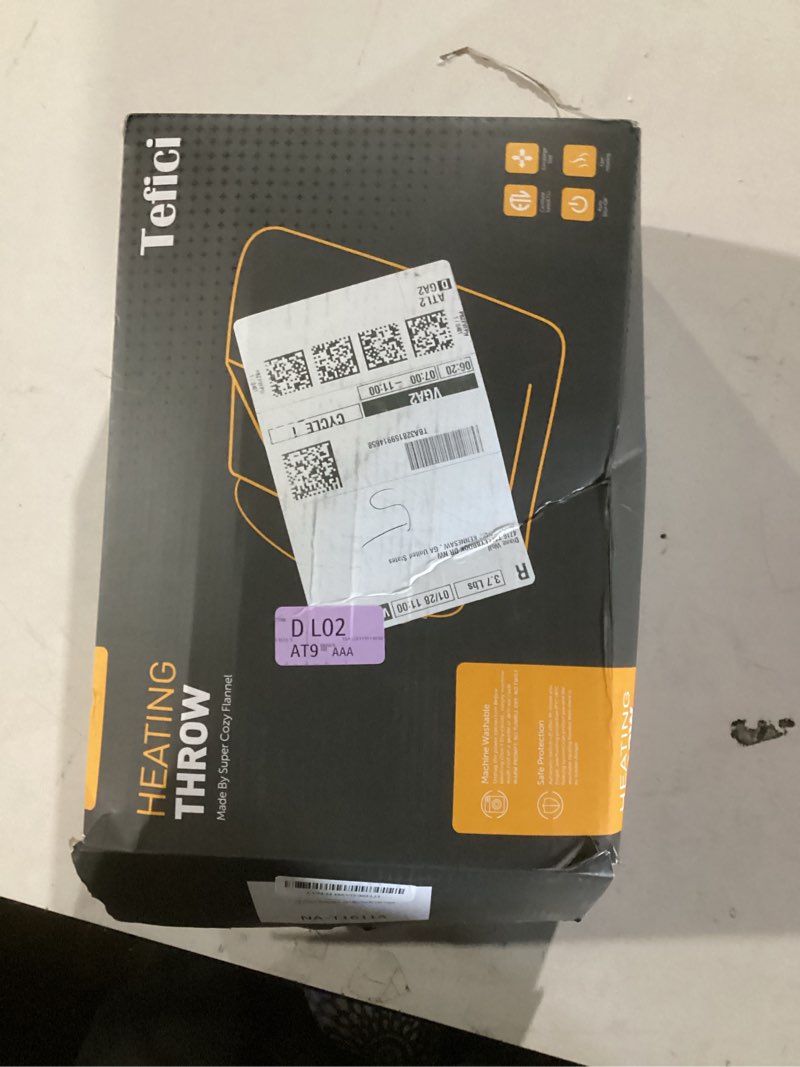Condition photo showing New/Like New for Tefici Electric Heated Blanket Throw, Super Cozy Soft 2-Layer Flannel 50" x 60" Heated Throw with 3 Heating Levels & 4 Hours Auto Off, Machine Washable, ETL&FCC Certified, Home Office Use,Camel Camel Throw