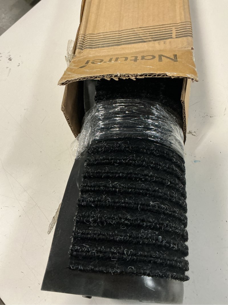 Condition photo showing Good Condition for Front Door Mat, 4' x 3' Heavy Duty Indoor Outdoor Door Mat Entrance, Commercial Welcome Mats, Stain and Fade Resistant, Durable Rubber Backing, Low Profile Entry Mat for Patio, Black Stripe 3' x 4' (Rectangular) Black-stripe