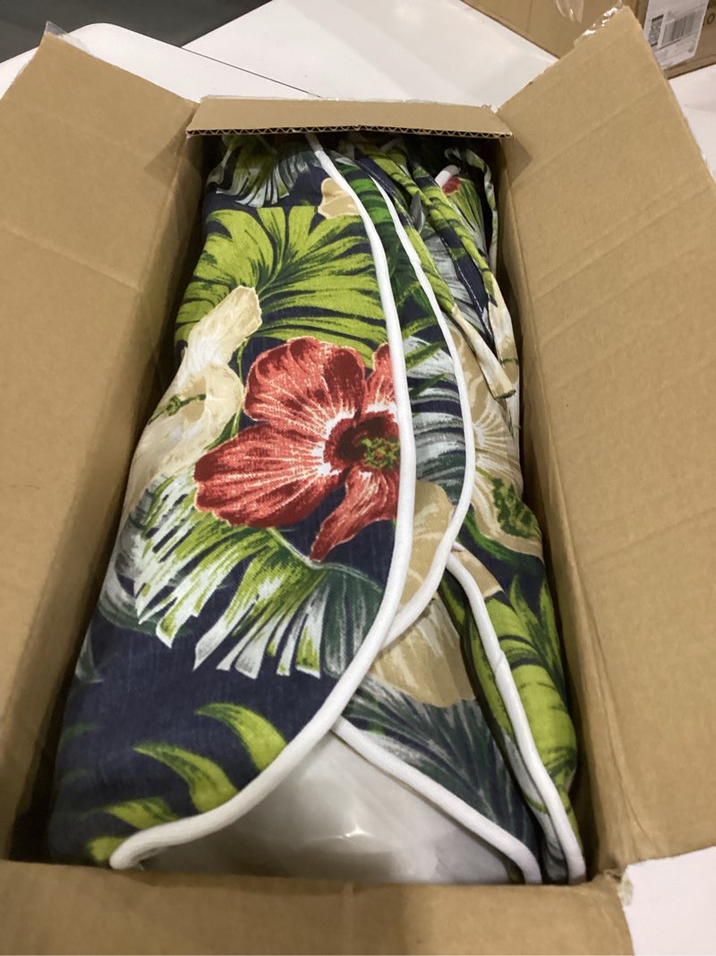 Condition photo showing Good Condition for magpie fabrics outdoor/indoor 17"x16"x2" chair cushions with ties set of 2, waterproof all weather u-shape seat pads decoration for patio garden furniture home office (floral green) a floral green set of 2