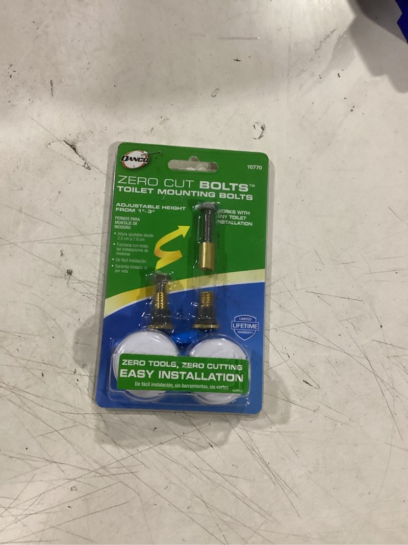 Condition photo showing Good Condition for danco zero cut bolts toilet bolts and caps brass/plastic